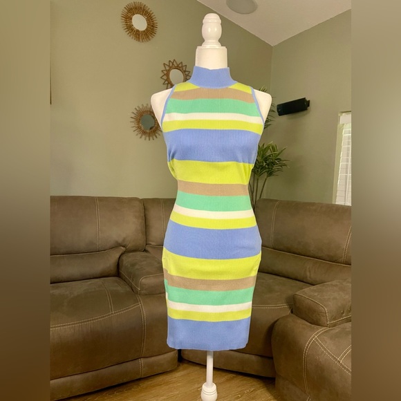 NWOT Ribbed Striped Mock Neck Mini Dress XL
Office Work Date Stylish Sexy Date - Picture 7 of 7